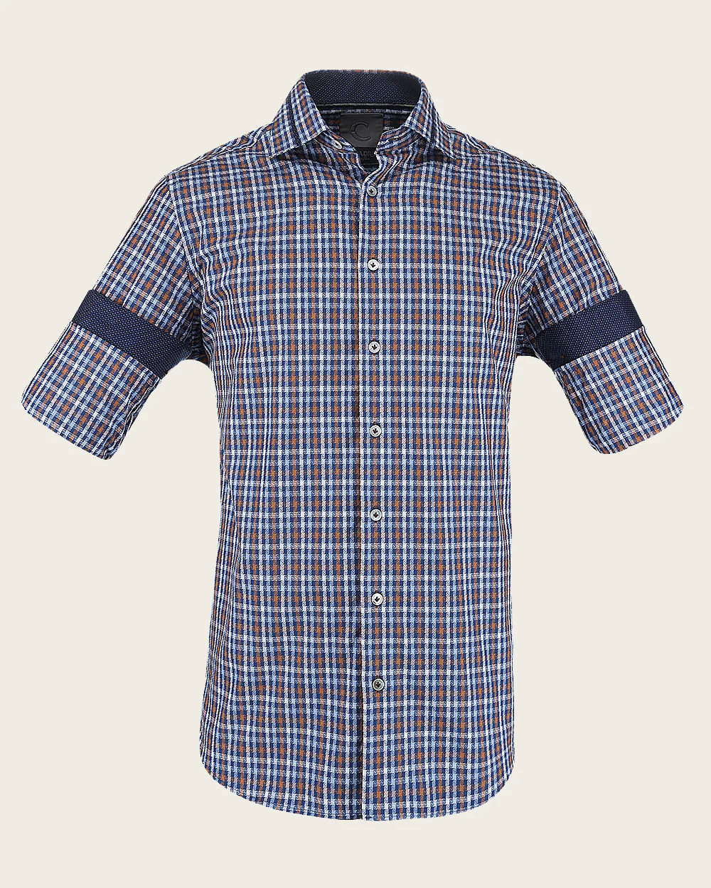 Indiigo Windowpane Cotton Shirt