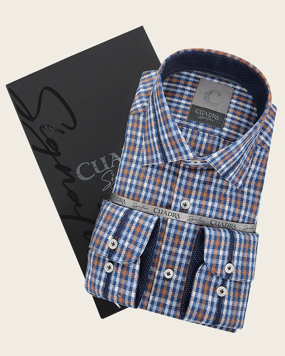 Indiigo Windowpane Cotton Shirt