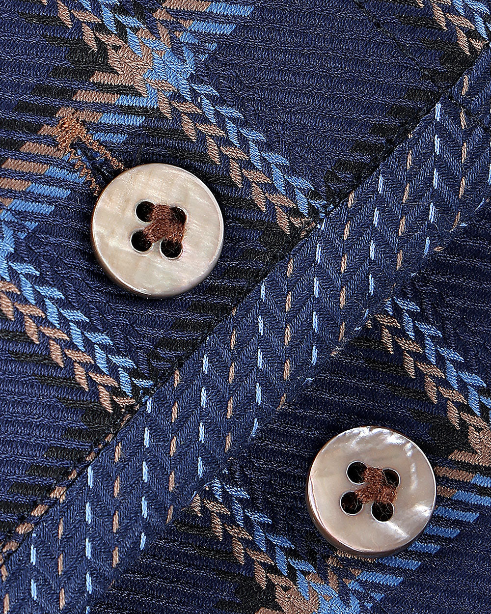 Navy Windowpane Cotton Shirt