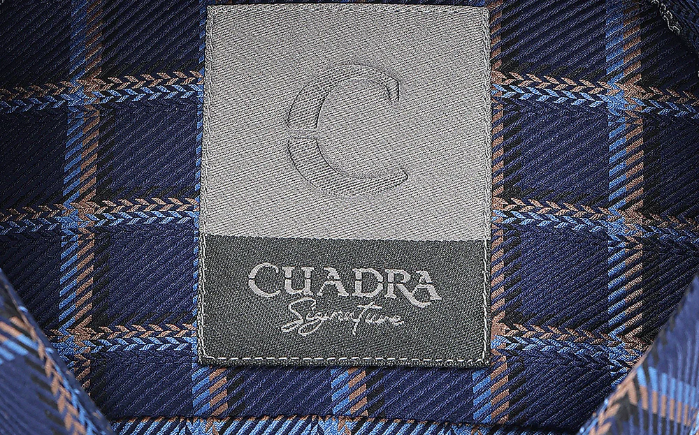 Navy Windowpane Cotton Shirt