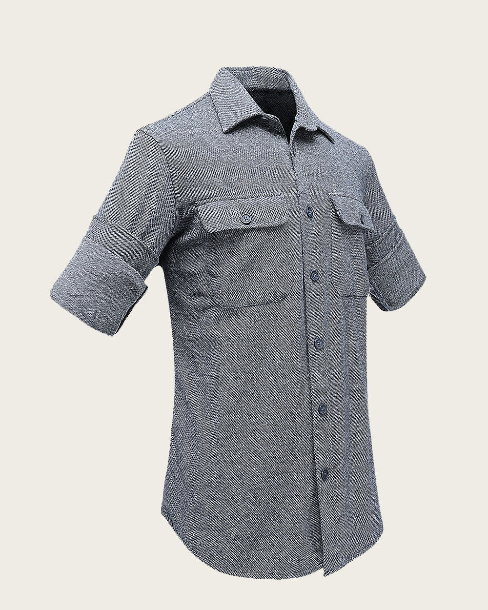 Navy Fine-Line Cotton Shirt