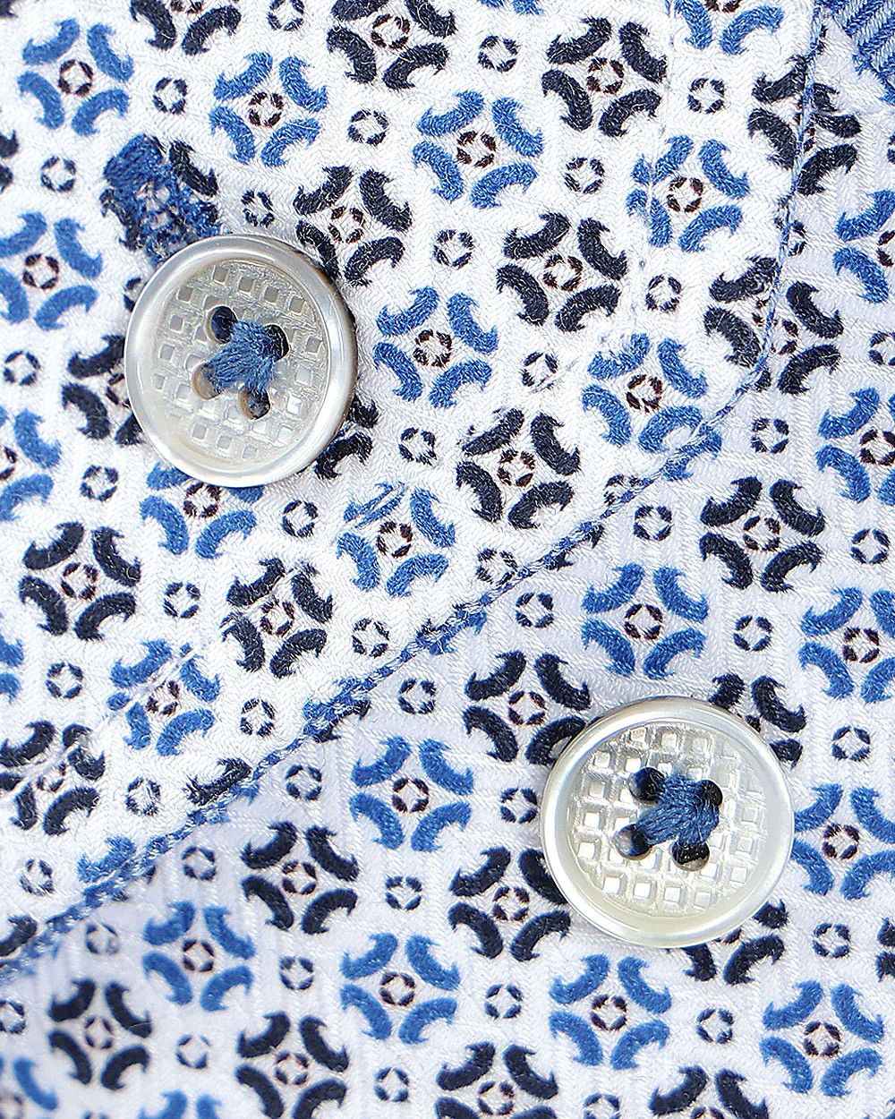 Azure Geometry Cotton Shirt