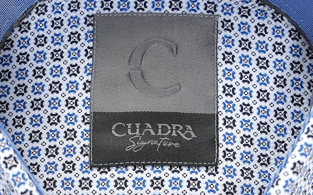 Azure Geometry Cotton Shirt