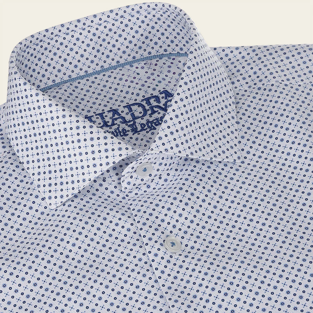 Blue Microdot Luxury Cotton Shirt Long Sleeve 3 Blue Microdot Luxury Cotton Shirt Long Sleeve