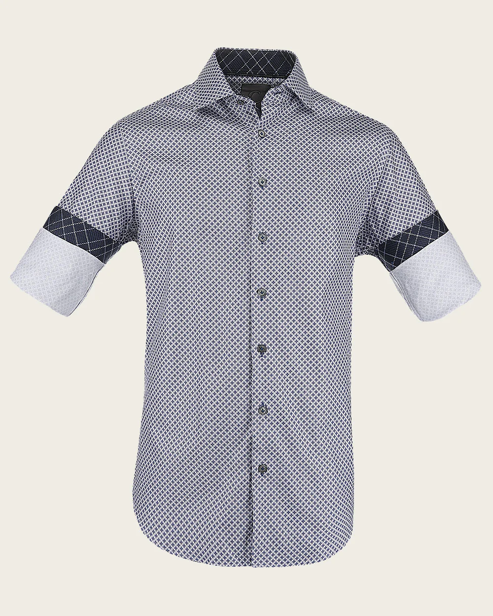 Blue Spectrum Geometry Cotton Shirt 13 Blue Spectrum Geometry Cotton Shirt