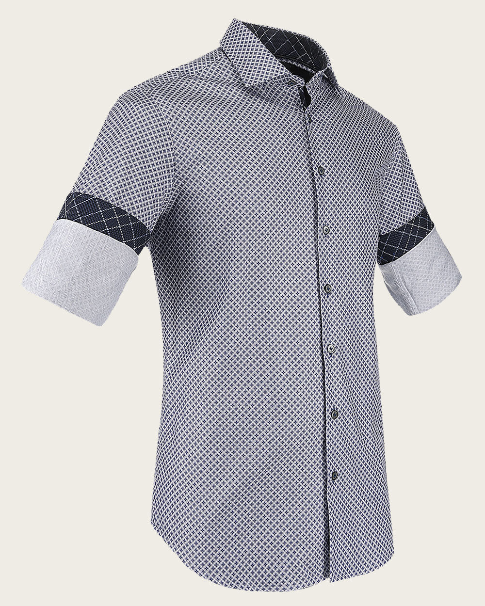 Blue Spectrum Geometry Cotton Shirt