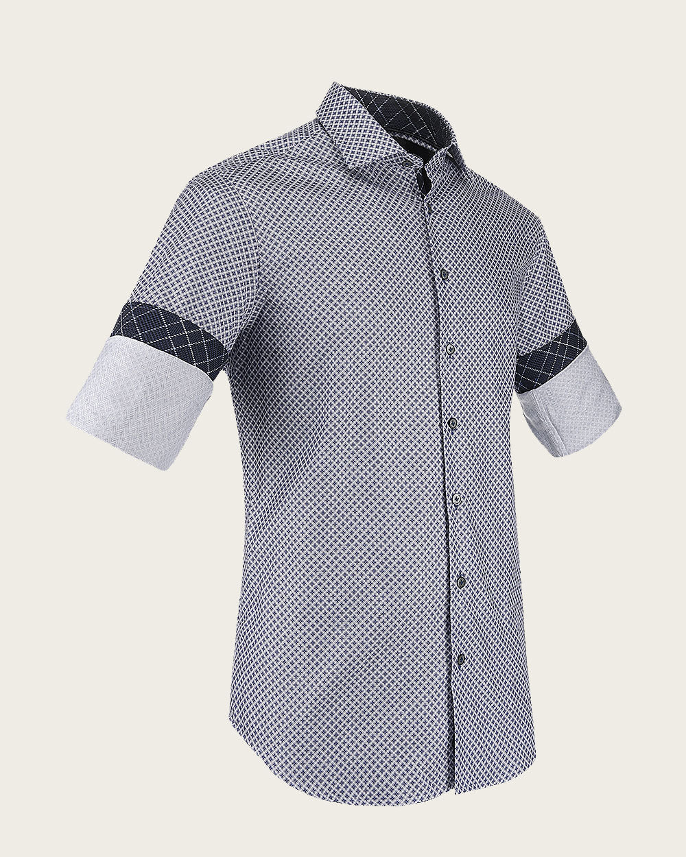 Blue Spectrum Geometry Cotton Shirt 9 Blue Spectrum Geometry Cotton Shirt