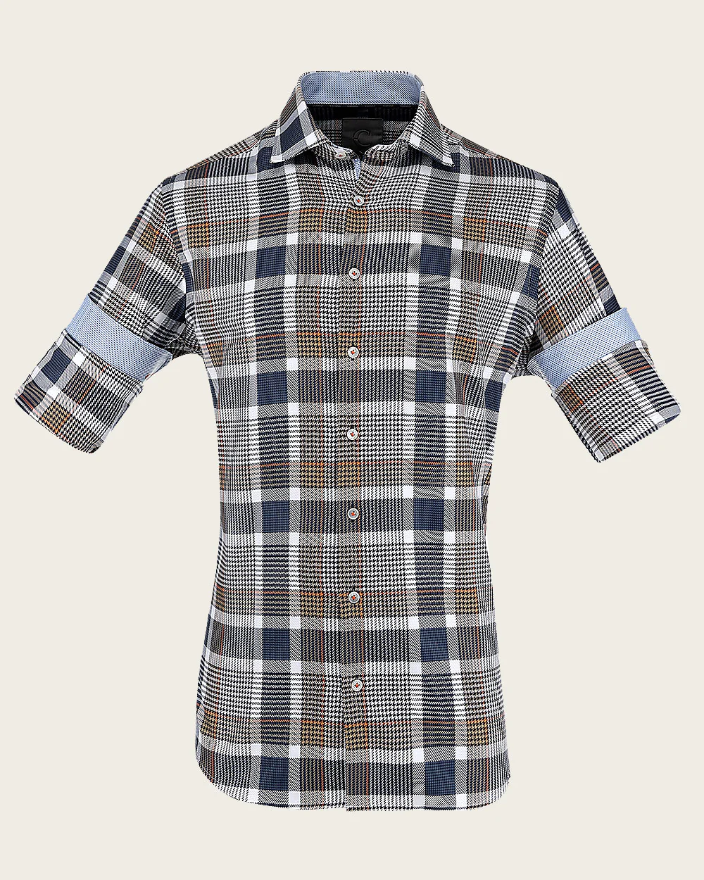 Brown Windowpane Cotton Shirt