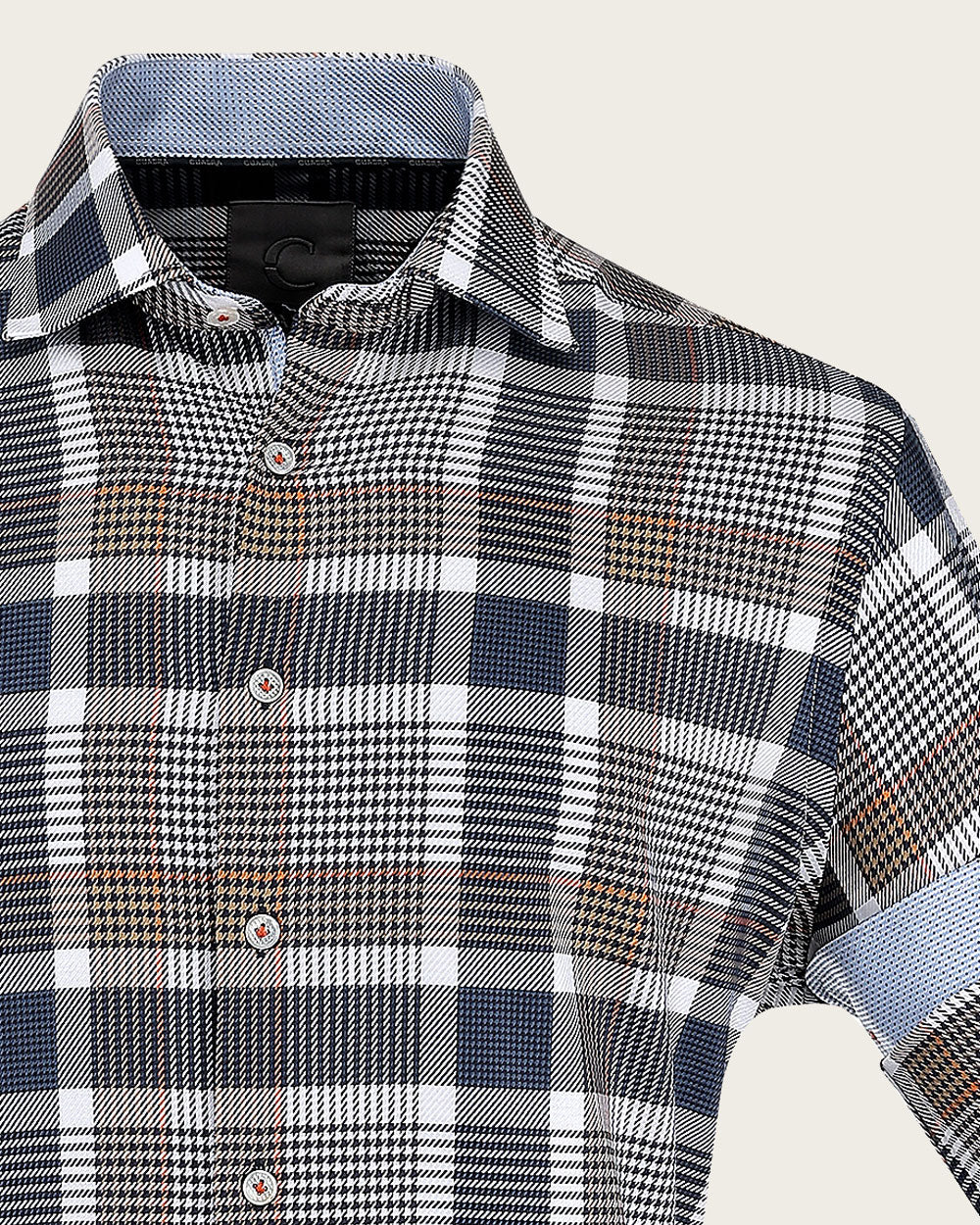 Brown Windowpane Cotton Shirt