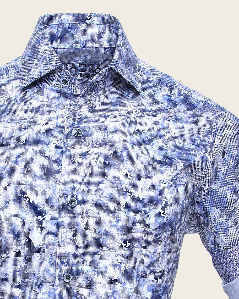 Blue-Toned Tile Print Men’s Shirt 12 Blue-Toned Tile Print Men’s Shirt