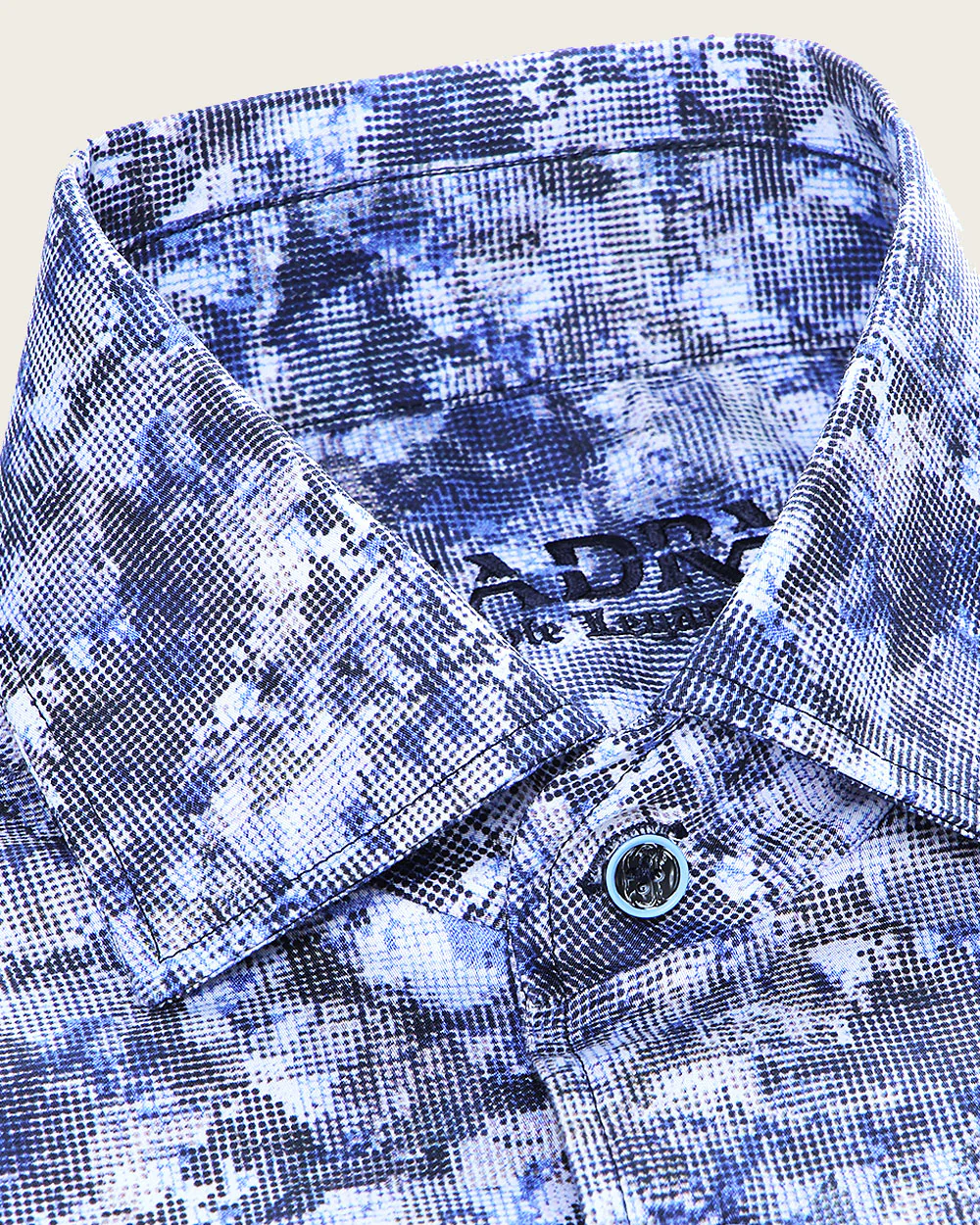 Blue-Toned Tile Print Men’s Shirt 3 Blue-Toned Tile Print Men’s Shirt