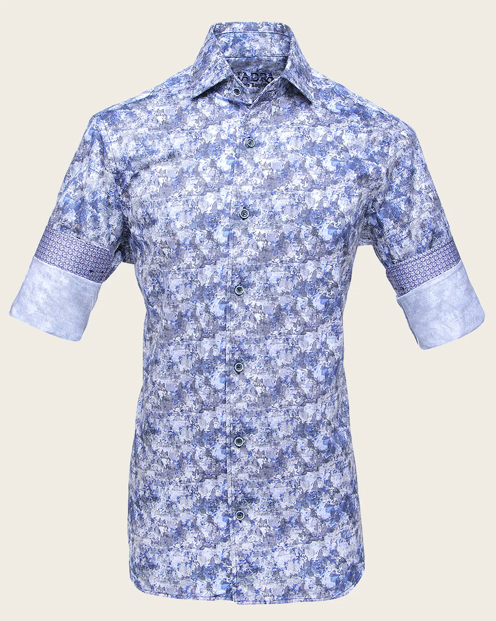 Blue-Toned Tile Print Men’s Shirt 5 Blue-Toned Tile Print Men’s Shirt