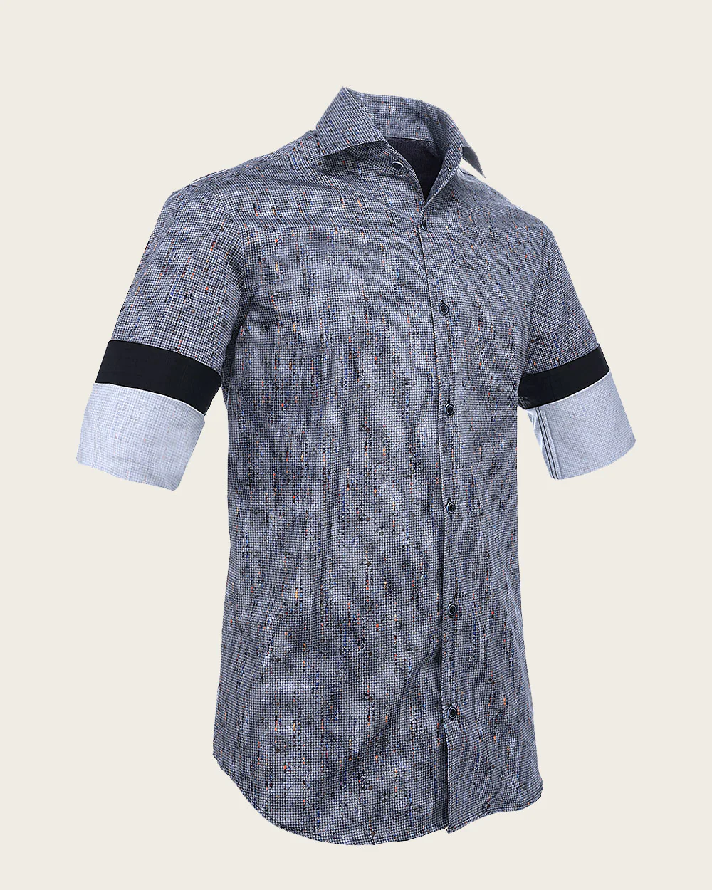 Men’s Shirt with Multicolor Marble Pattern