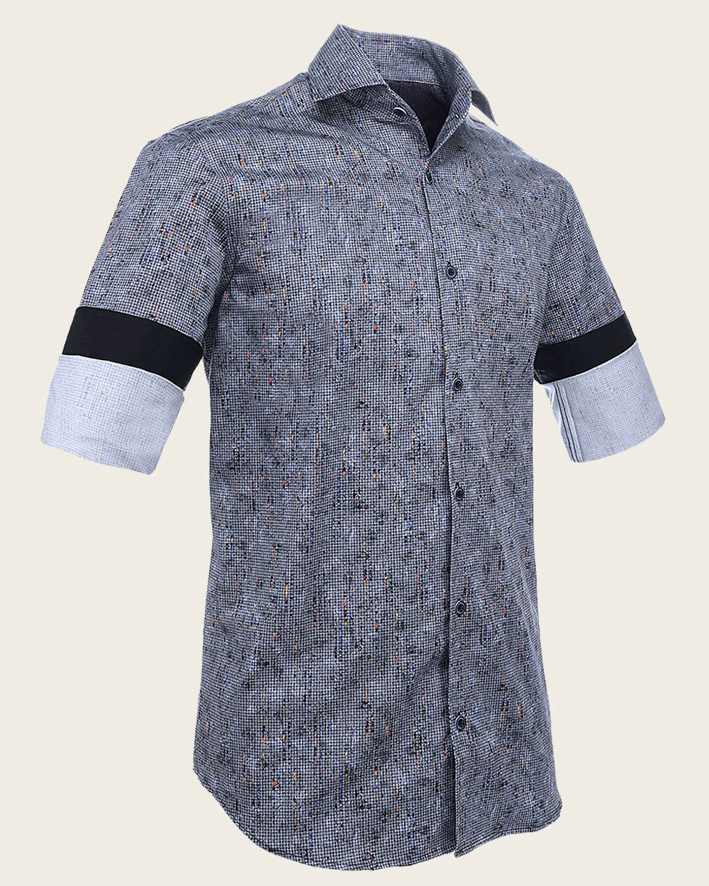 Men’s Shirt with Multicolor Marble Pattern