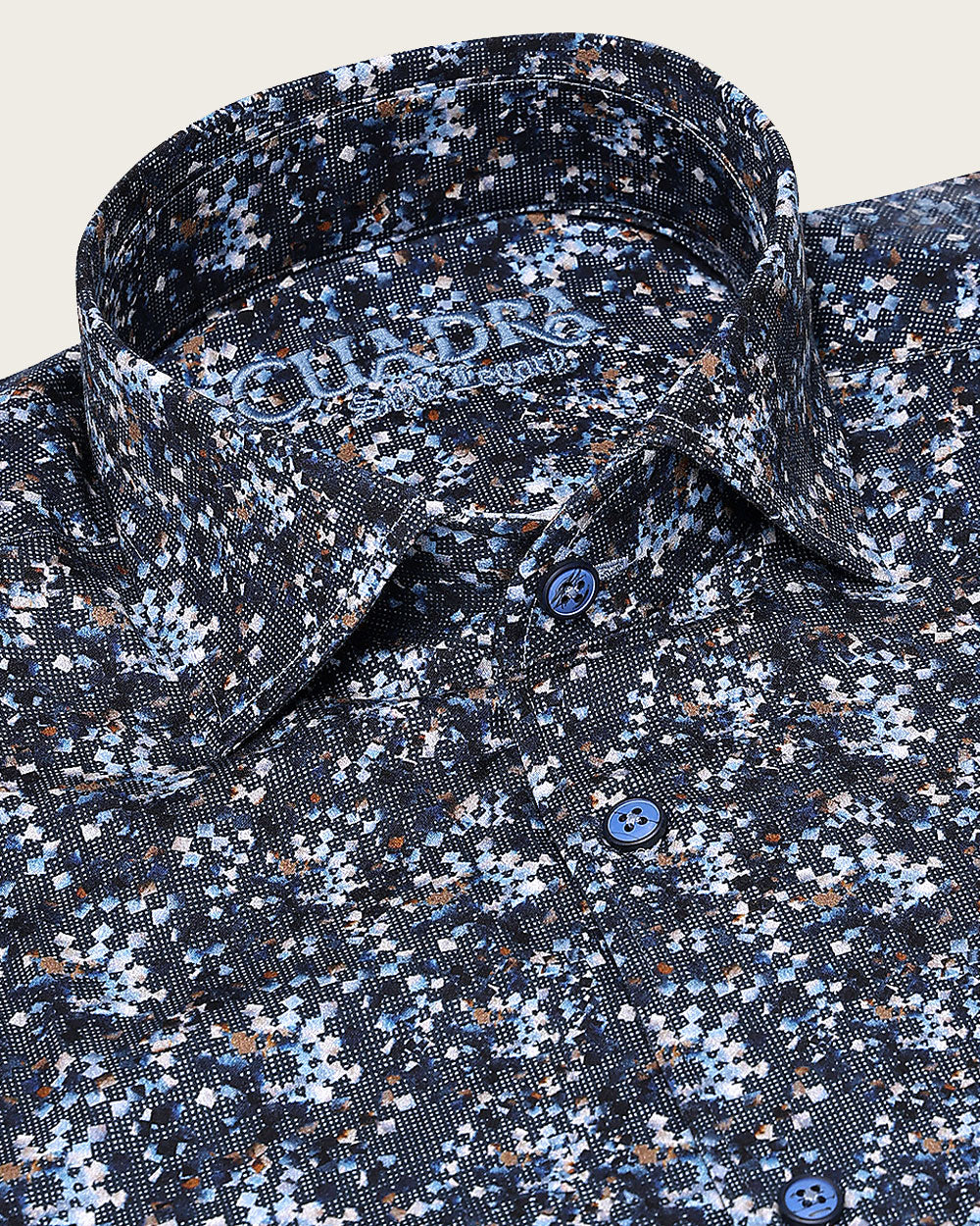 Brown & Blue Abstract Pattern Men’s Shirt