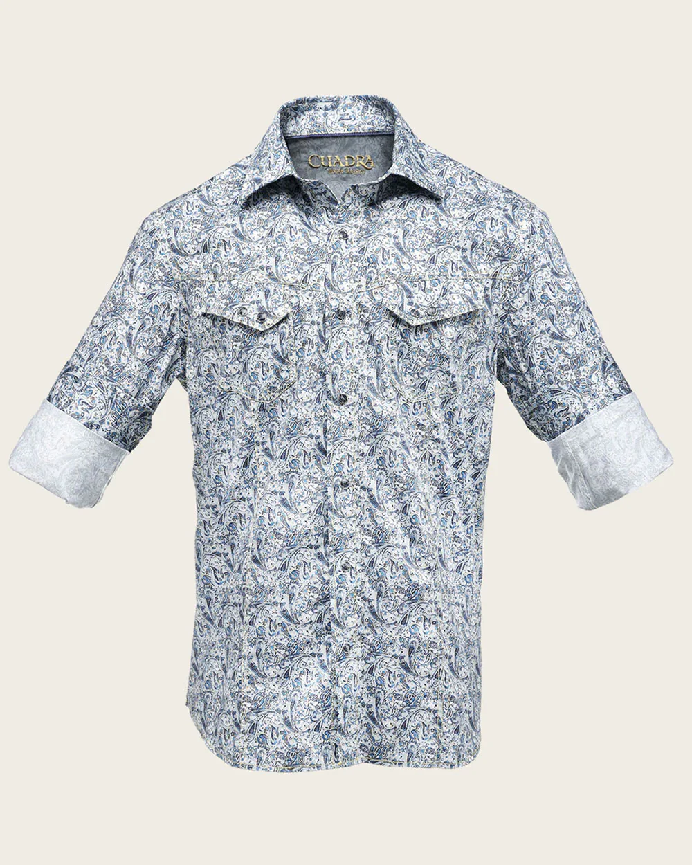 Men’s Long Sleeve Light Multicolor Paisley Print Shirt in 100% Cotton 5 Men’s Long Sleeve Light Multicolor Paisley Print Shirt in 100% Cotton
