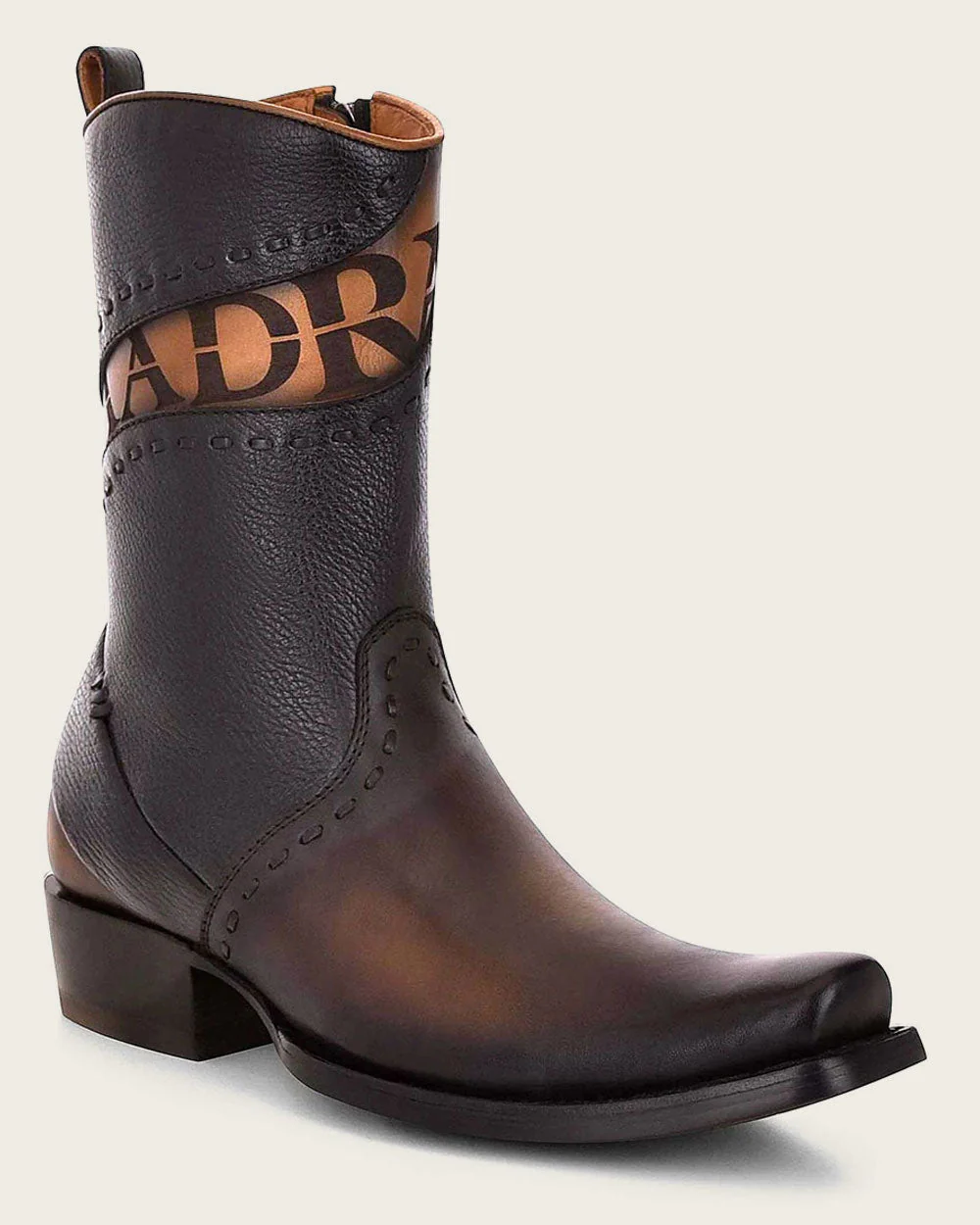 Urban Engraved Brown Leather Boot 10 Urban Engraved Brown Leather Boot