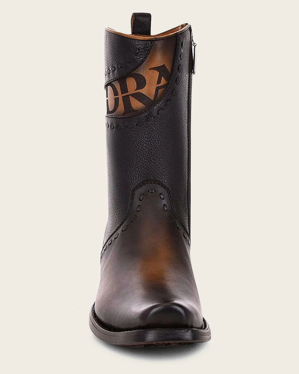 Urban Engraved Brown Leather Boot 6 Urban Engraved Brown Leather Boot