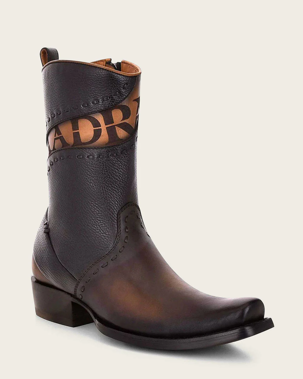 Urban Engraved Brown Leather Boot 9 Urban Engraved Brown Leather Boot