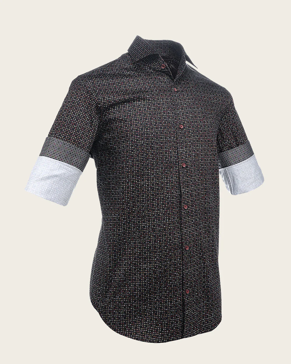 Black Dot Pattern Cotton Shirt
