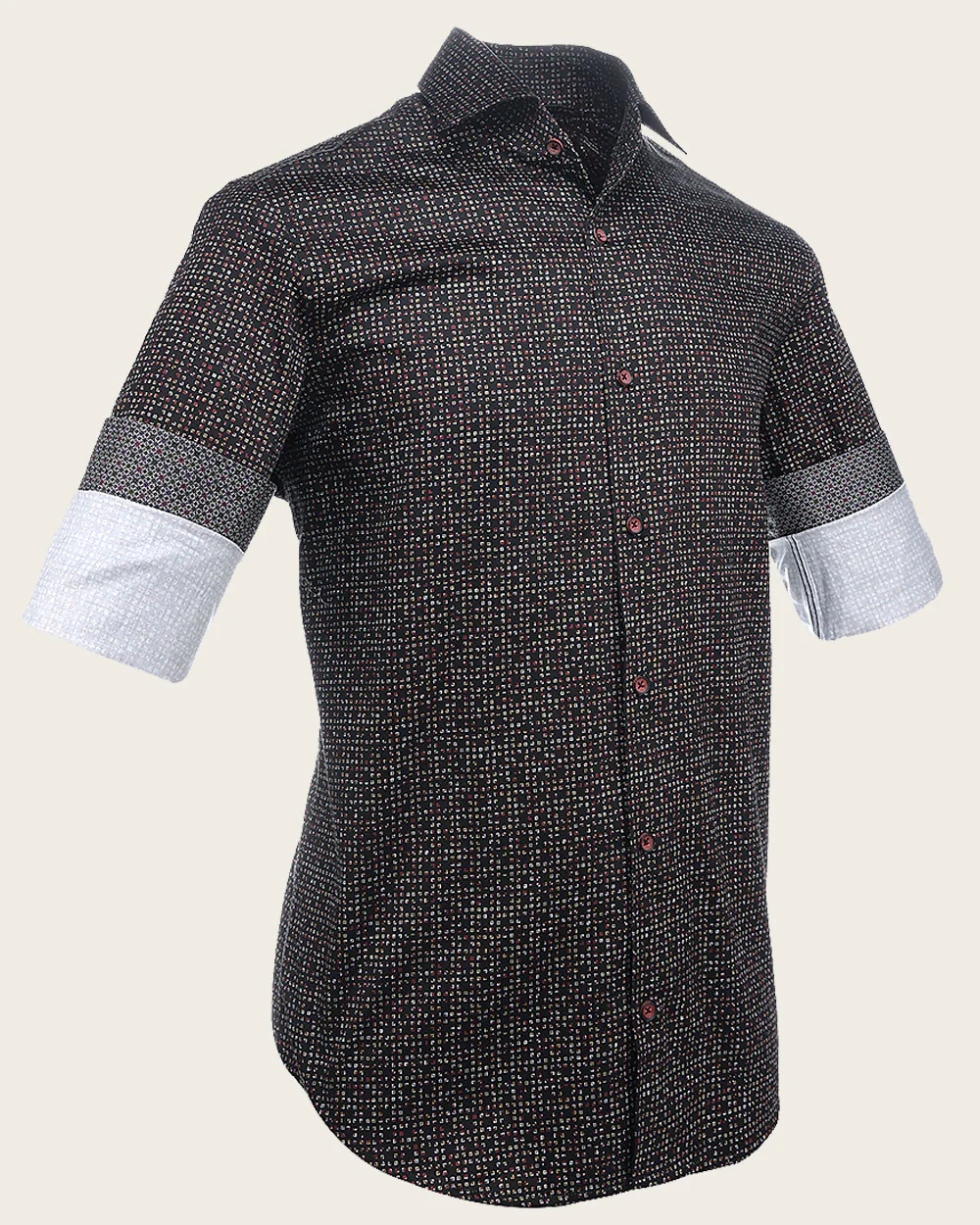 Black Dot Pattern Cotton Shirt