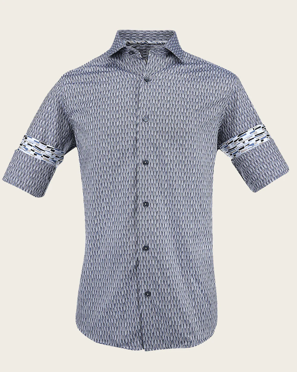 Brown Micro-Line Jacquard Shirt 11 Brown Micro-Line Jacquard Shirt