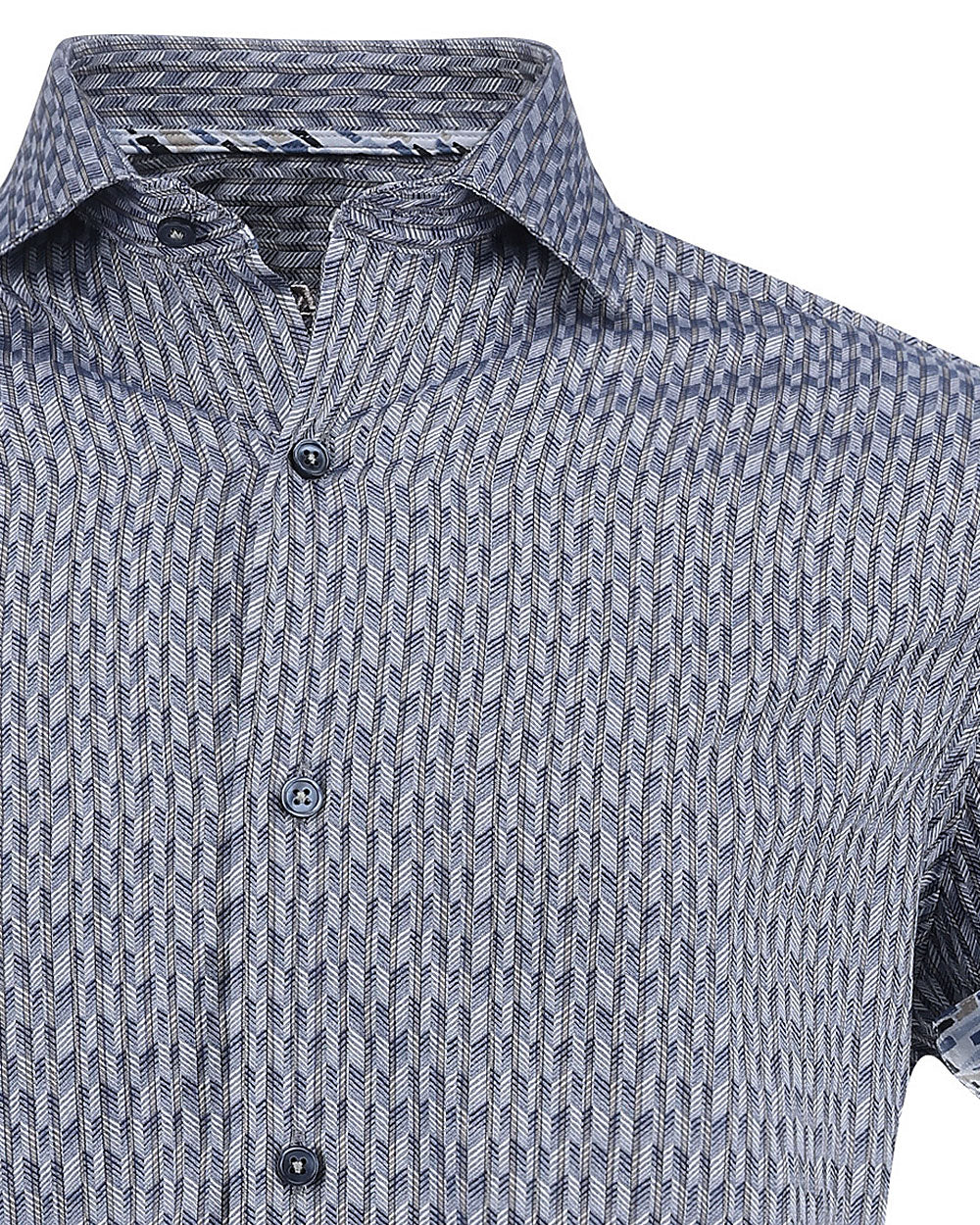 Brown Micro-Line Jacquard Shirt 12 Brown Micro-Line Jacquard Shirt