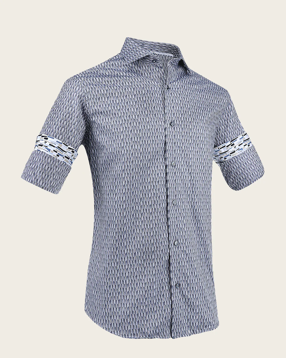 Brown Micro-Line Jacquard Shirt 4 Brown Micro-Line Jacquard Shirt