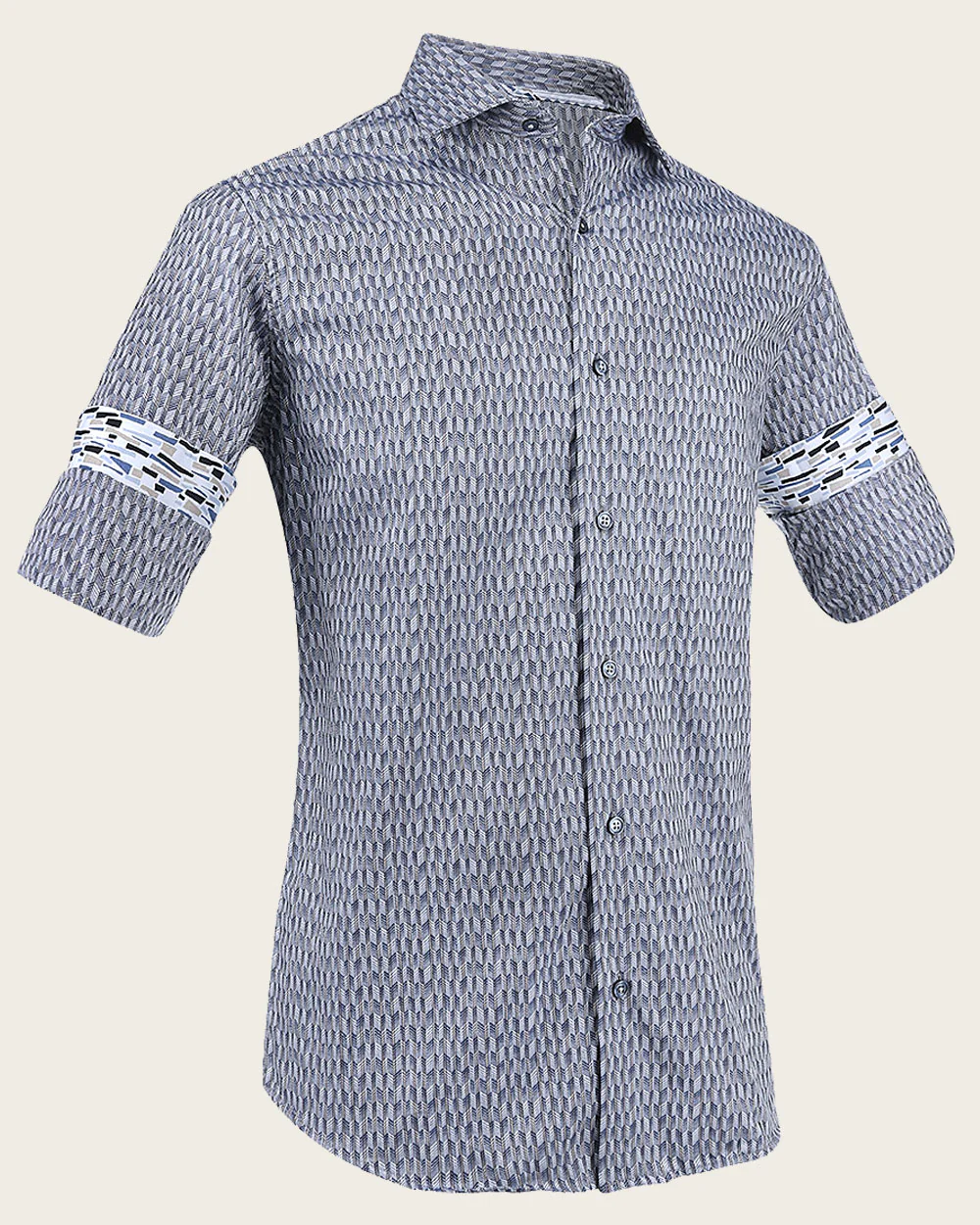 Brown Micro-Line Jacquard Shirt 8 Brown Micro-Line Jacquard Shirt