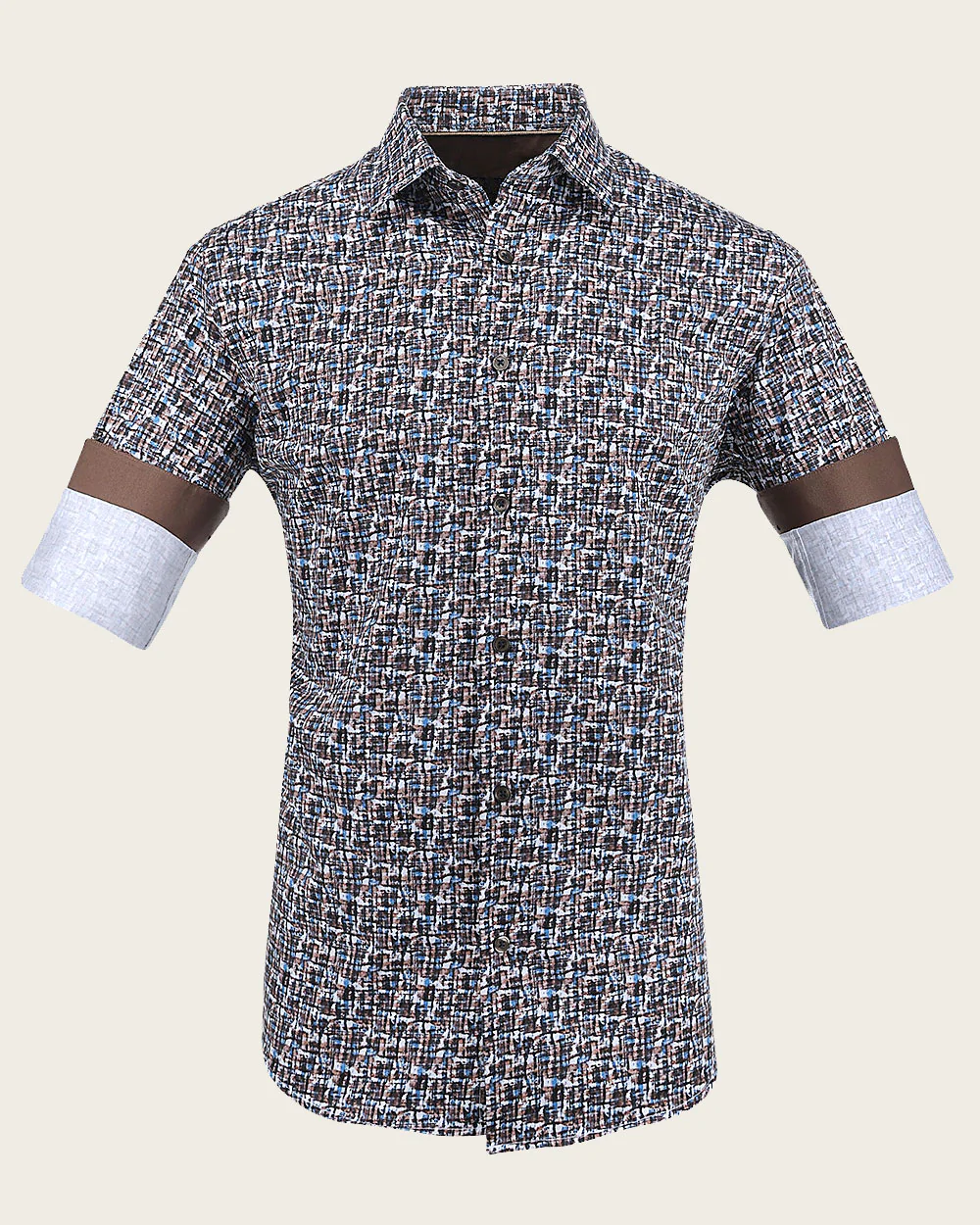 Coffee Brushstroke Motif Shirt 12 Coffee Brushstroke Motif Shirt