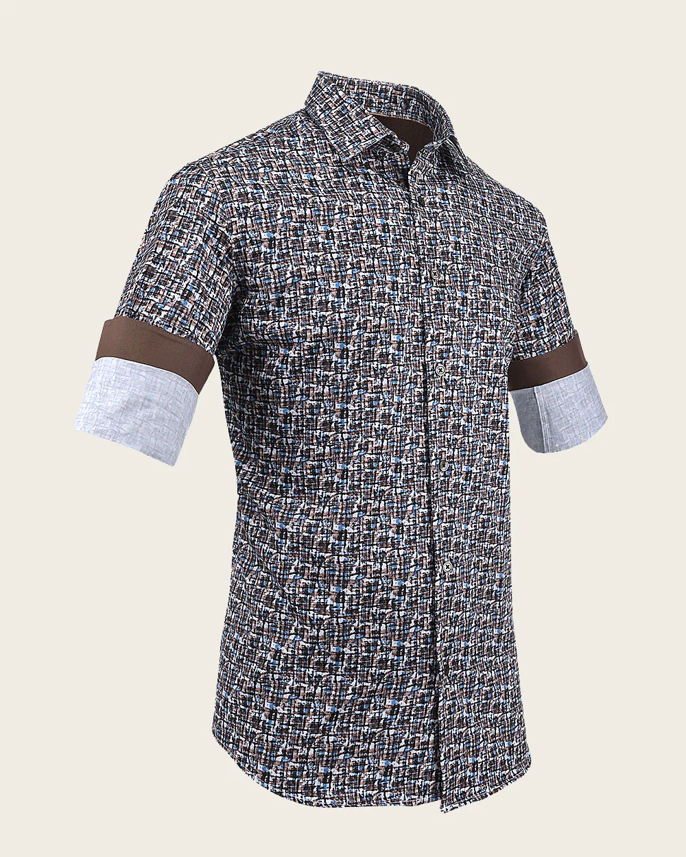 Coffee Brushstroke Motif Shirt 8 Coffee Brushstroke Motif Shirt