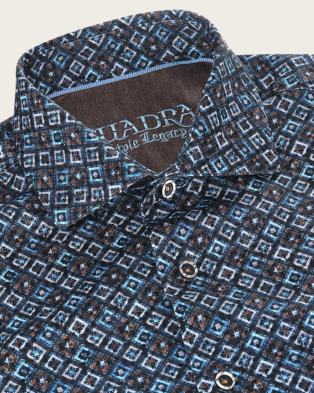 Brown & Blue Diamond Motif Shirt 9 Brown & Blue Diamond Motif Shirt