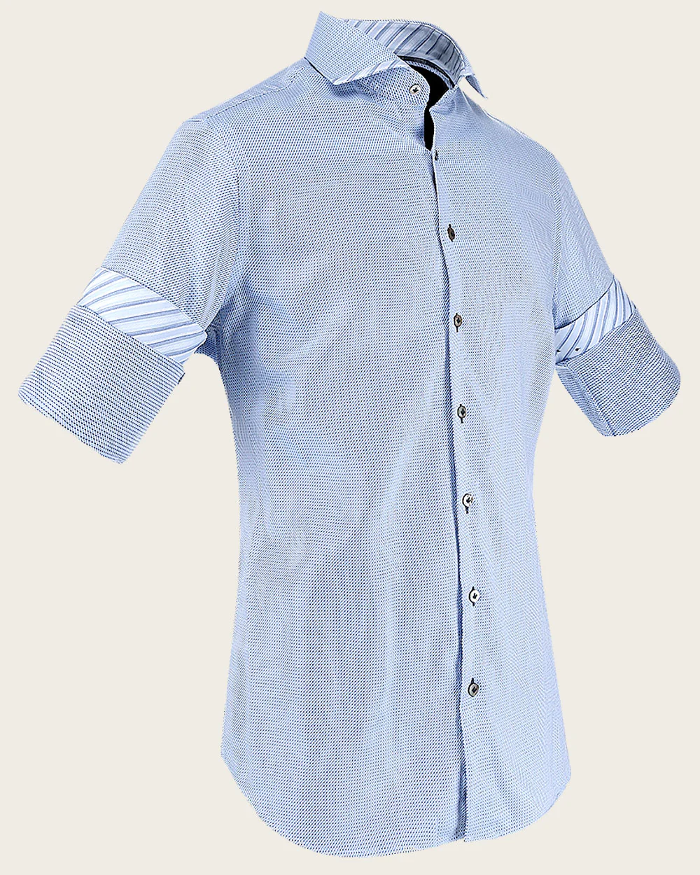 Blue Dot Pattern Cotton Shirt