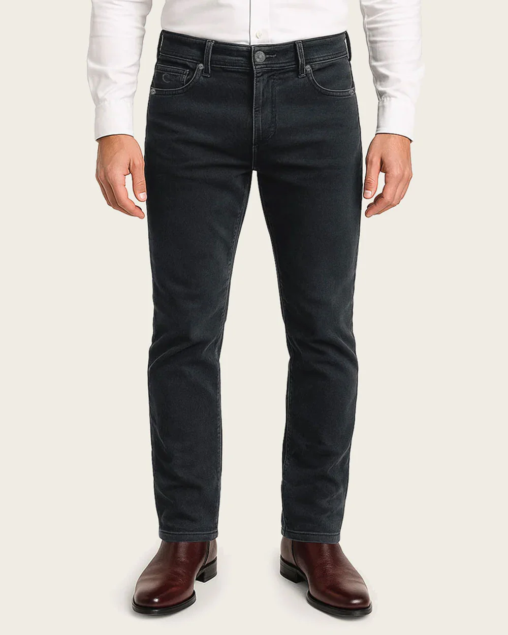 Luxury Men’s Navy Straight-Cut Denim Jeans