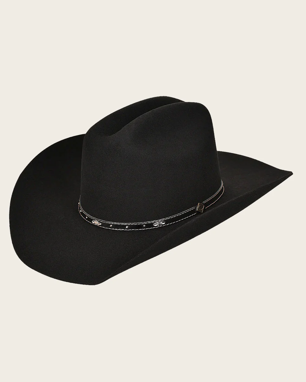 Black Monterrey Cowboy Hat in 100% Premium Merino Wool