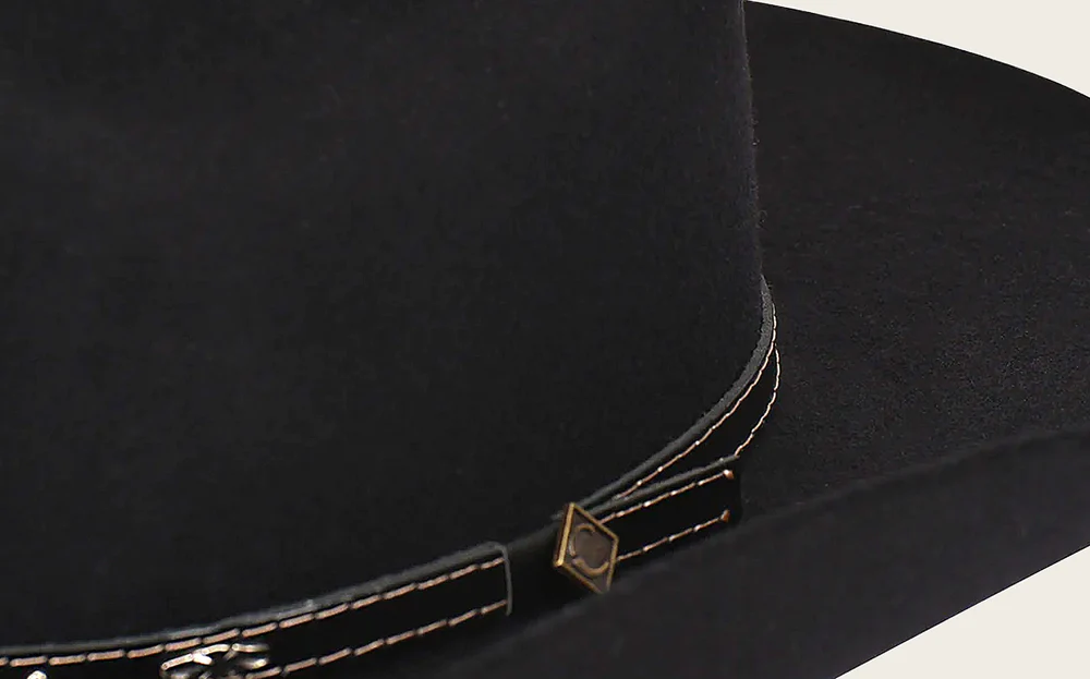 Black Monterrey Cowboy Hat in 100% Premium Merino Wool