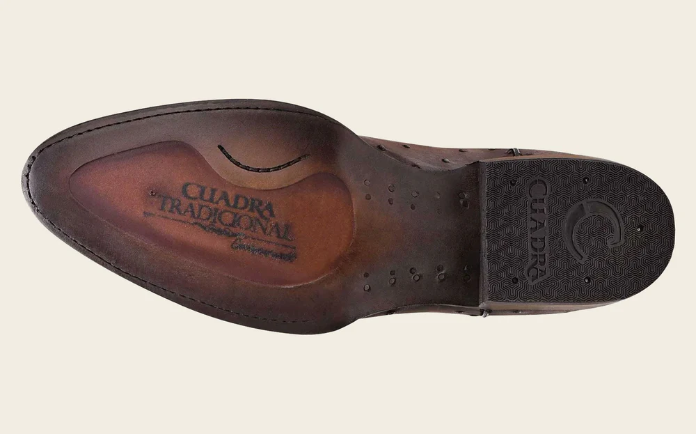 Engraved Brown Ostrich Western Boots. 8 Engraved Brown Ostrich Western Boots.