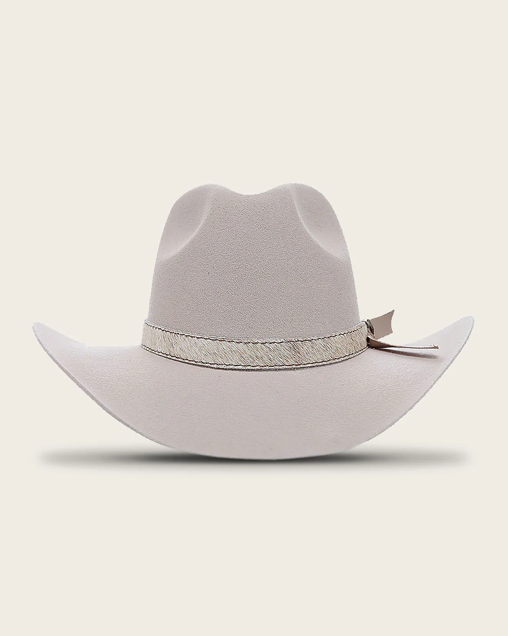 Unisex Wool Hat with Genuine Bovine Leather Band and Satin Lining