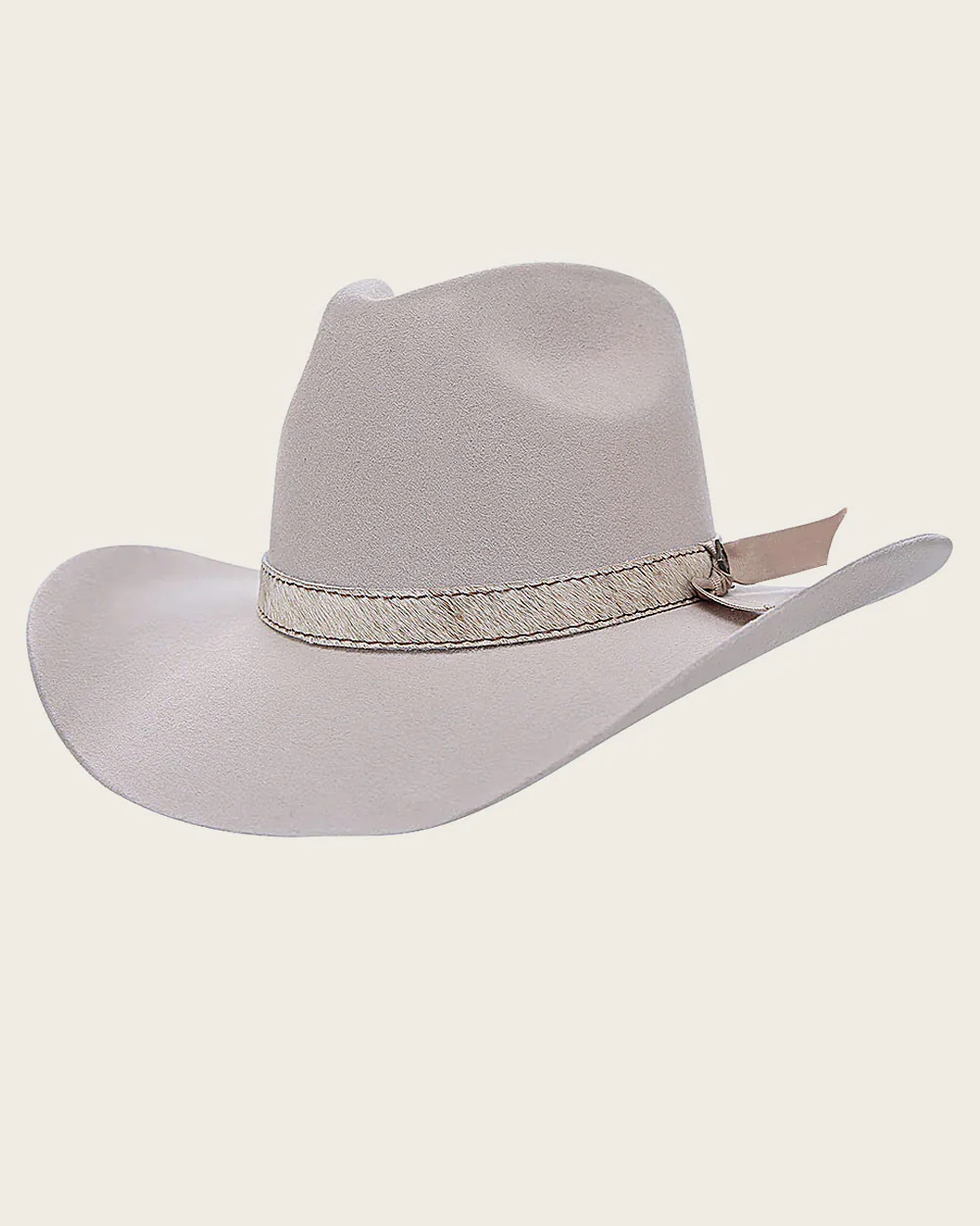 Unisex Wool Hat with Genuine Bovine Leather Band and Satin Lining