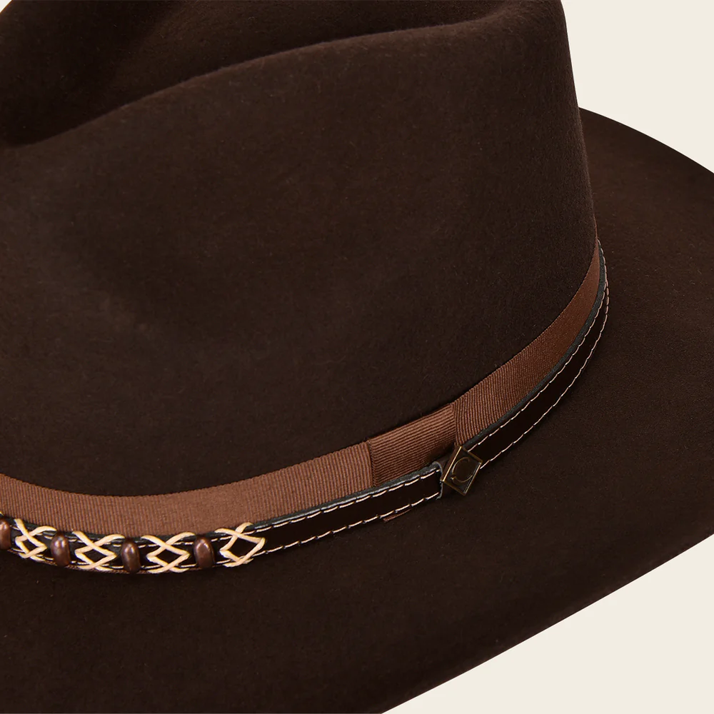 Cuadra Dark Brown Wool Felt Hat with Braided Leather Band 11 Cuadra Dark Brown Wool Felt Hat with Braided Leather Band