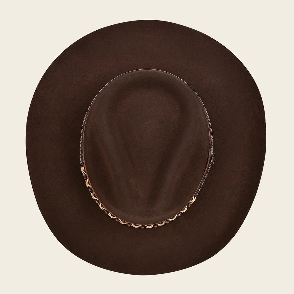 Cuadra Dark Brown Wool Felt Hat with Braided Leather Band 6 Cuadra Dark Brown Wool Felt Hat with Braided Leather Band