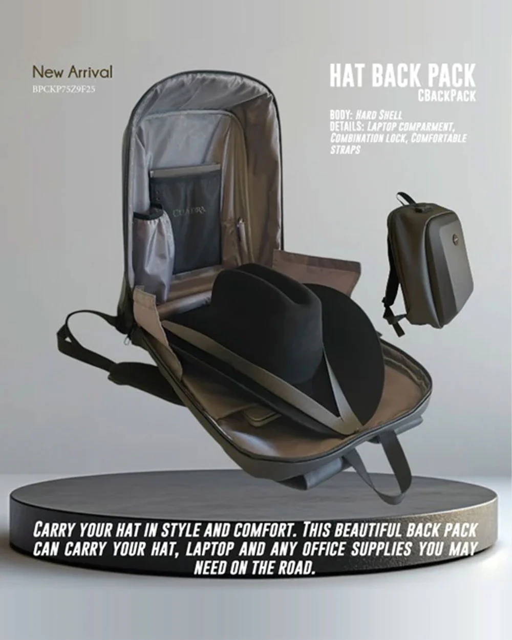 Elegant Black Security Backpack for Hats 10 Elegant Black Security Backpack for Hats