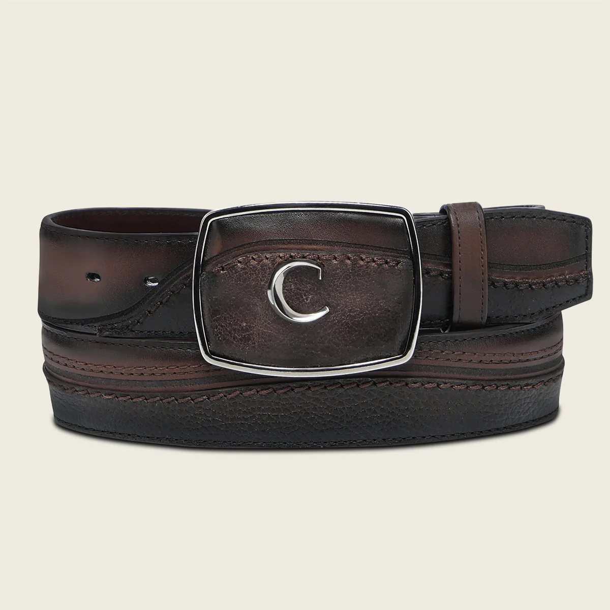 Dark Brown western rodeo bovine Belt