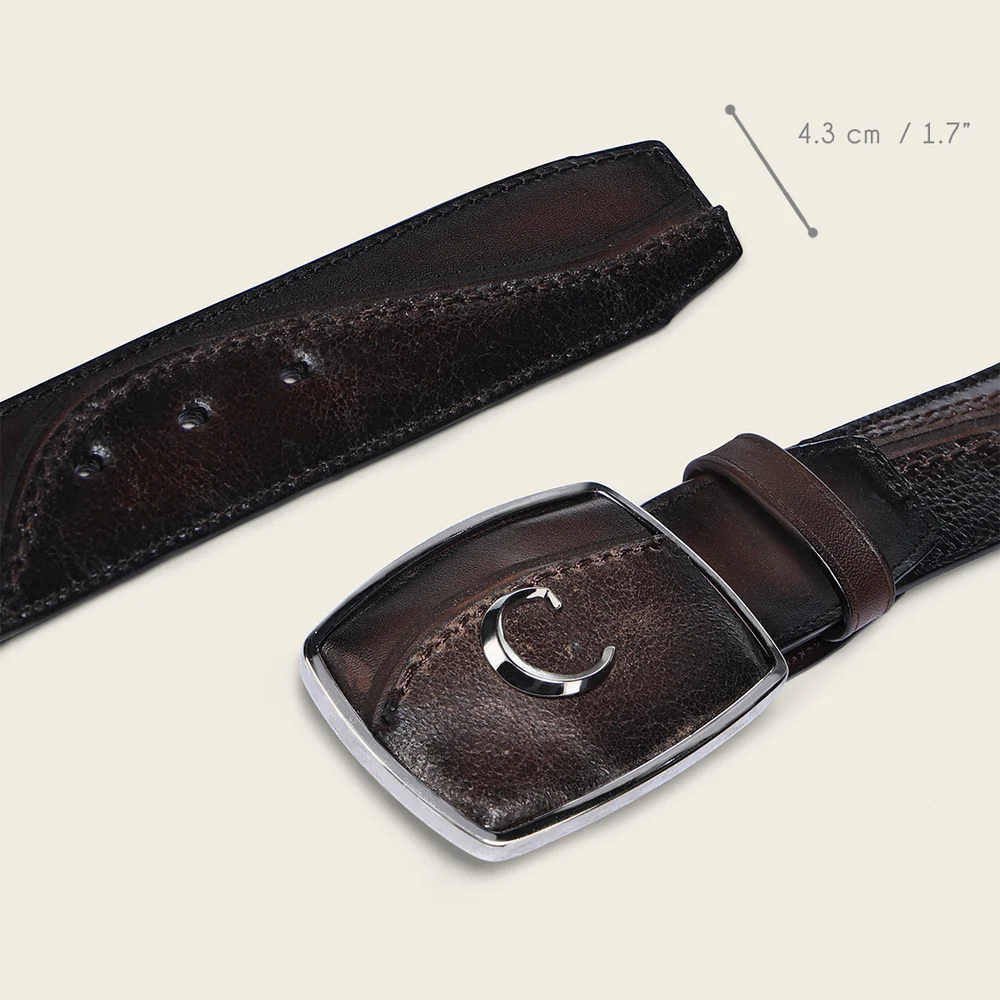 Dark Brown western rodeo bovine Belt