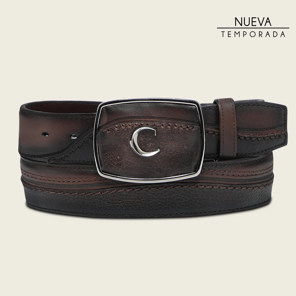 Dark Brown western rodeo bovine Belt