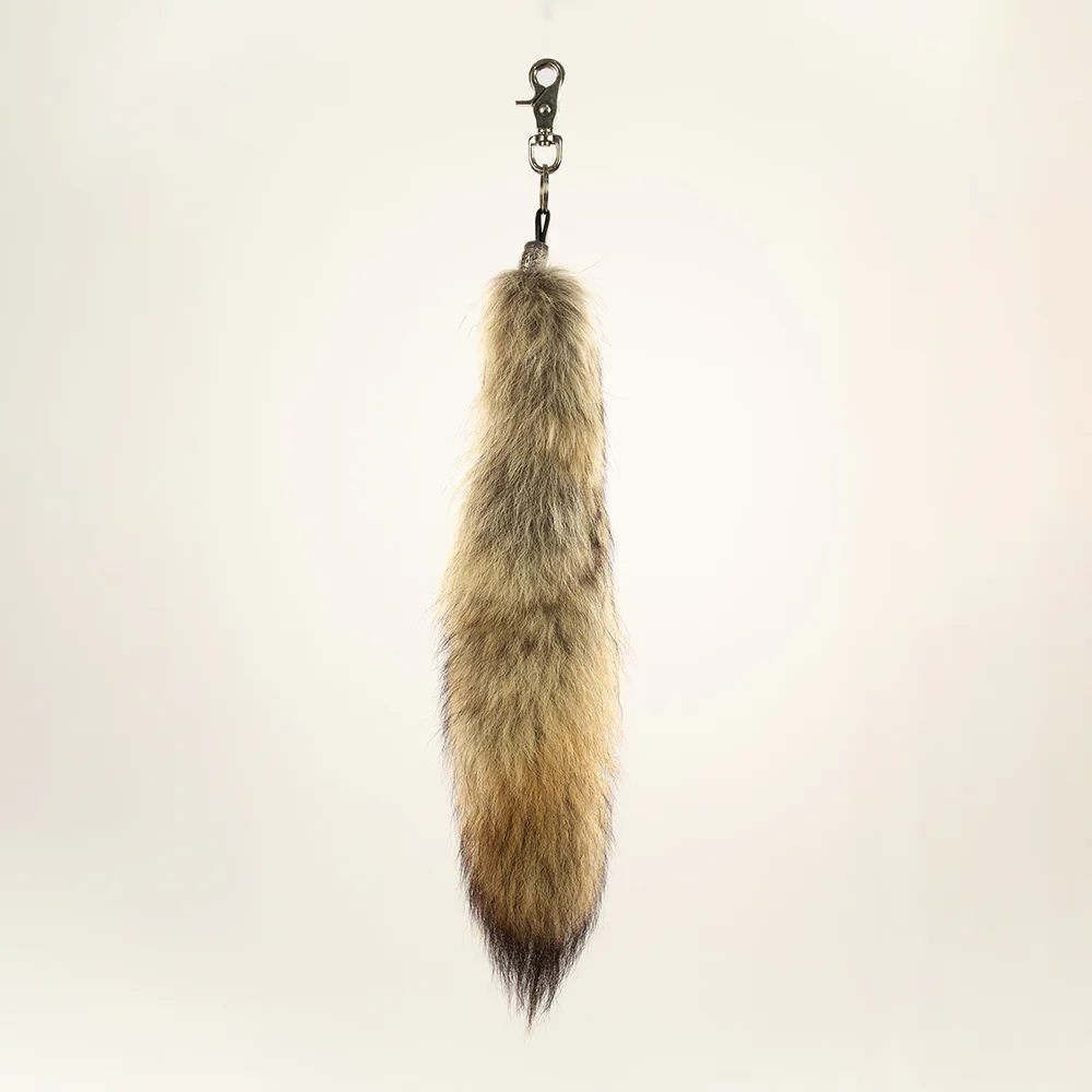 Natural Coyote Fur Keychain