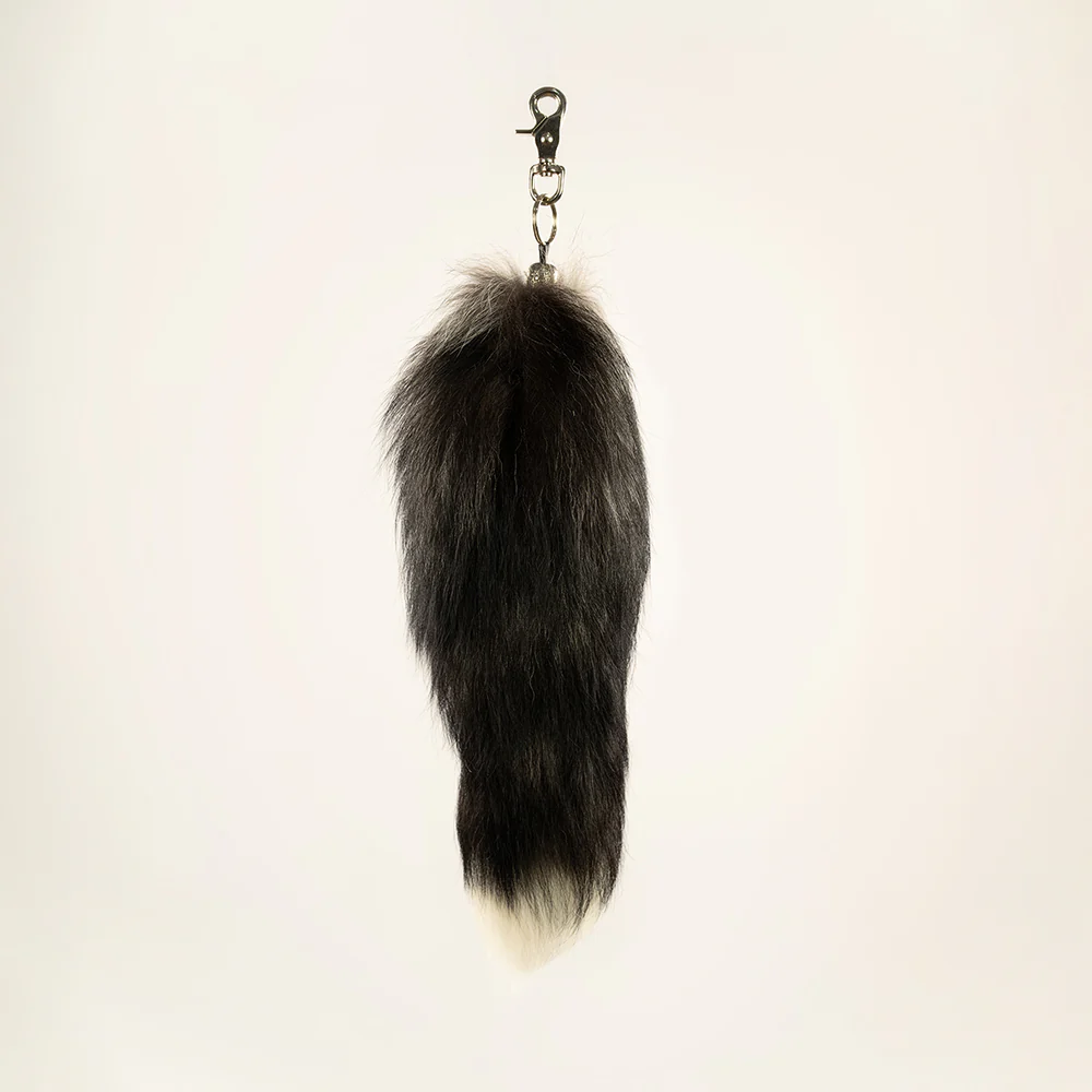 Silver Fox Fur Keychain 6 Silver Fox Fur Keychain