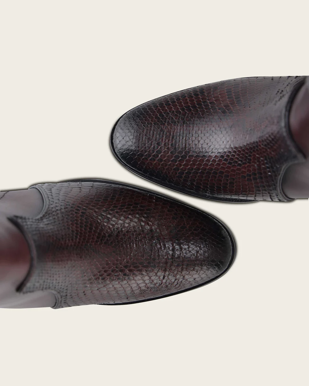 Franco Cuadra Luxury Women’s Modern Python Leather Fashion Boot in Wine