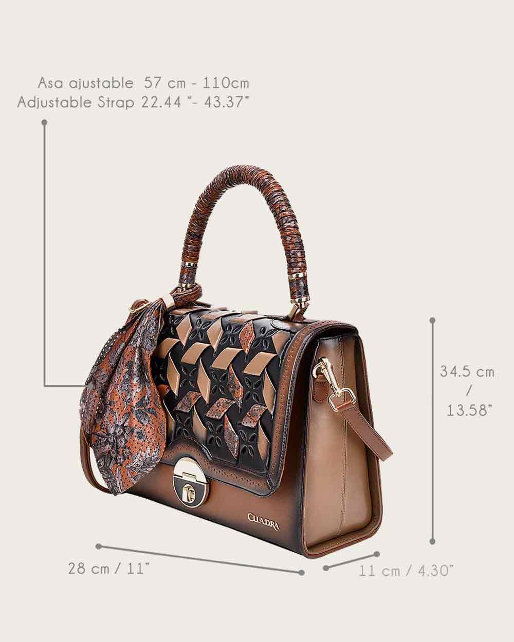 Brown Printed Top Handle Handbag 10 Brown Printed Top Handle Handbag