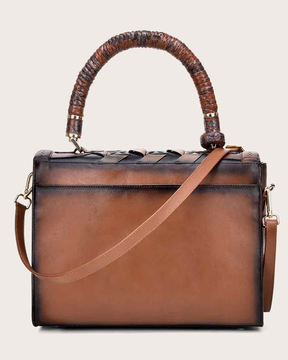 Brown Printed Top Handle Handbag 9 Brown Printed Top Handle Handbag